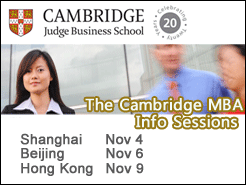 Shanghai, Beijing, Hong Kong - Cambridge Judge MBA Information Sessions