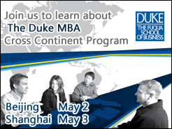 Beijing(5/2) Shanghai(5/3) - Duke Cross Continent MBA, Let's Talk