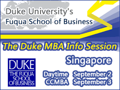 The Duke MBA Information Session in Singapore - Daytime MBA 9/2 | CCMBA 9/3