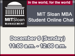 MIT Sloan MBA Student Online Chat, Dec 5 (Sunday)