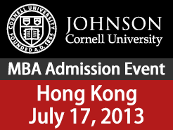 Cornell (Johnson) MBA Admission Event - Hong Kong(7/17)