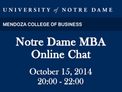 Notre Dame MBA Online Chat - (10/15)