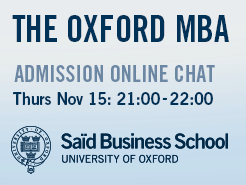 Oxford Said Business School MBA Admission Online Chat - Nov 15 21:00